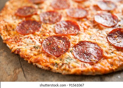 Thin Crust Pepperoni Pizza