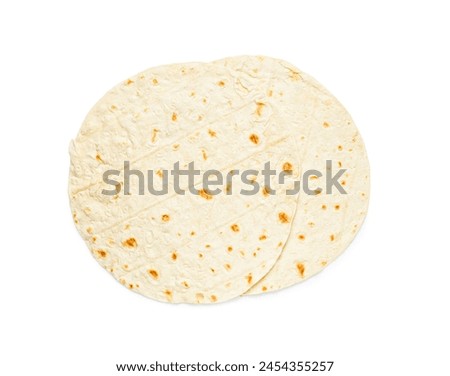 Thin lavash on white background