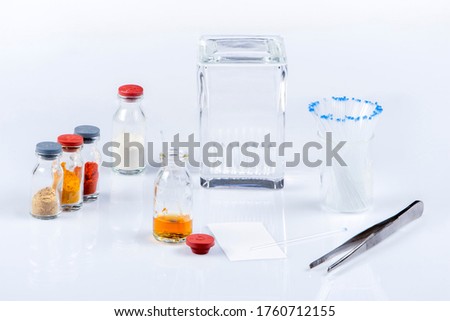 Thin layer chromatography equipments include jar, silica gel, capillary and compounds. TLC method used in purity analysis of compounds in chemistry laboratory.