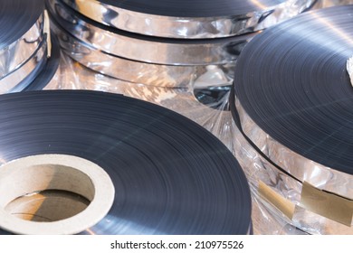 Thin Reel Of A Polypropylene Tape.