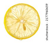 Thin slice of lemon in backlight