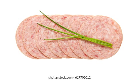 Thin Slices Of Cooked Deli Meat Sausage