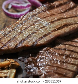 Thin Steak Cooked With Onion
