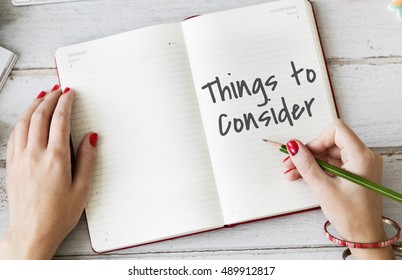 Things To Consider Work Concept