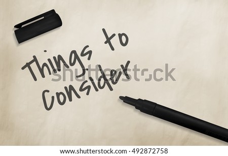 Things To Consider Work Concept