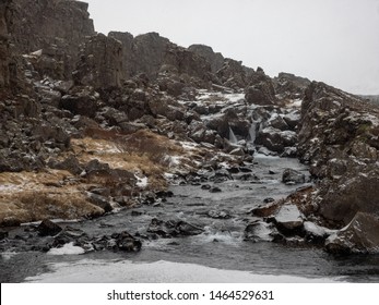 Thingvellir National Park, A Rift Valley Created By The Drifting Apart Of The North American And Eurasian Tectonic Plates