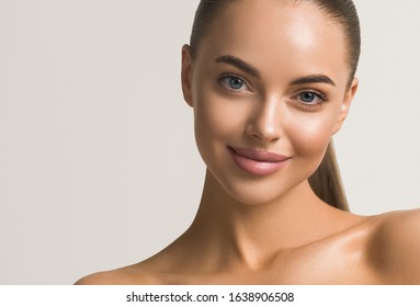 Think face woman emotion close up beauty healthy skin natural make up - Shutterstock ID 1638906508