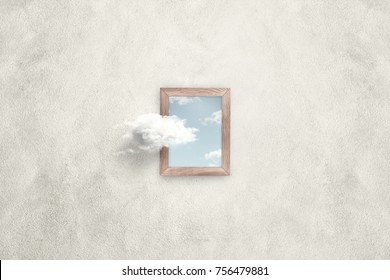 think outside the box surreal minimal concept 