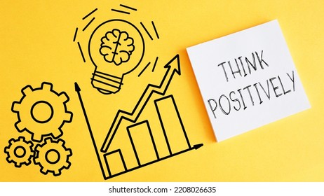 Think positively is shown using a text