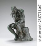 The Thinker (Le Penseur) (model 1880, cast 1901) by Auguste Rodin. Antique sculpture art. Vintage decorative statue.