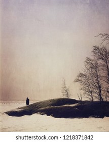 Thinker at winter