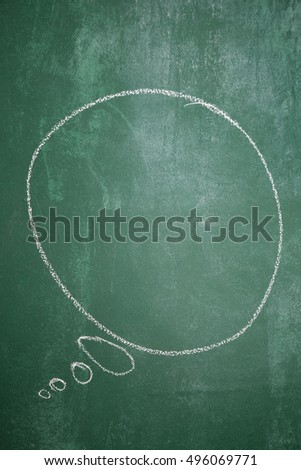 thinking bubble on the blackboard