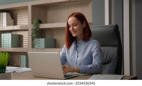 Thinking Caucasian businesswoman deep thoughts female office worker entrepreneur employer girl pensive woman think business decision problem solution create come up with idea find answer typing laptop - Powered by Shutterstock