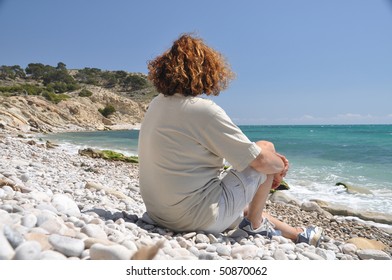Thinking on Beach