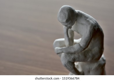 A Thinking Pose Sculpture Close Up.