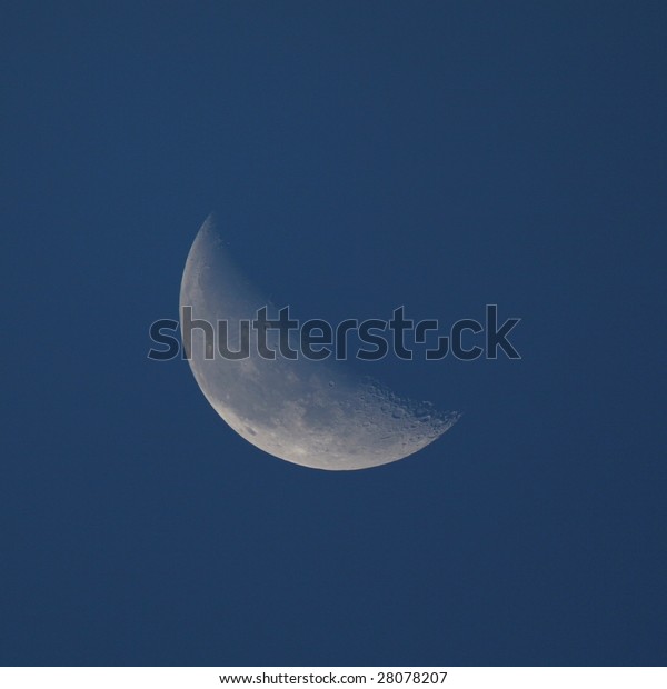 third
quarter moon  in daytime ,lunar calendar
25th