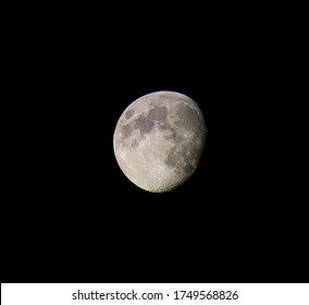 Third Quarter Moon In Night Black Sky