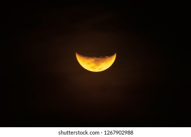 Third Quarter Moon Orange Night