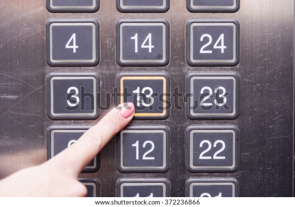Thirteenth 13th Floor Elevator Button Pushed Stock Photo Edit Now