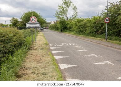 Thirty Mile Per Hour Street Sign With Village Name