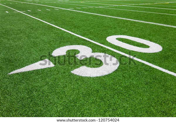 thirty yard line -
football