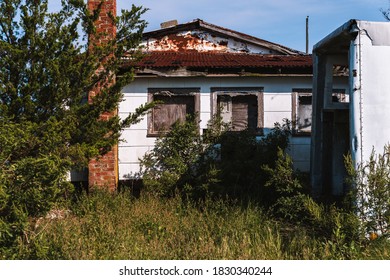 This is an abandoned oyster house along the shores of Chincoteague Bay on George Island Landing, a declined oyster, clam, and crab fishing village in Maryland.