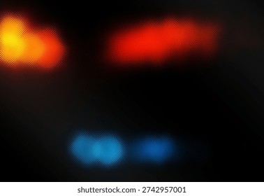This abstract image features a blurred composition of warm and cool colors, primarily red, orange, yellow, and green, creating a soft, atmospheric, and visually compelling artwork.