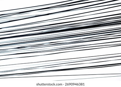 This abstract image features dynamic black and white lines that create a sense of movement and depth, ideal for various design projects requiring a minimalist touch.