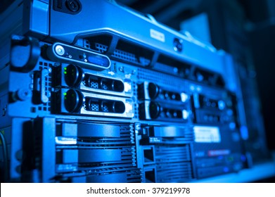 This advanced server technology in a data center, highlighting intricate components and innovative design features. Ideal for tech-related projects.