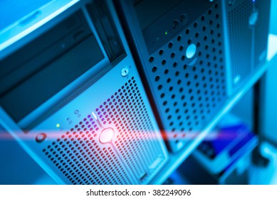 This advanced server technology in a data center, highlighting intricate components and innovative design features. Ideal for tech-related projects.