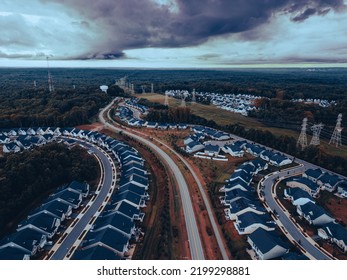 This Is An Aerial Shot Of A Suburban Neighborhood