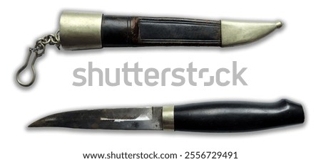This antique dagger, featuring a polished blade and elegant scabbard, highlights intricate details and craftsmanship typical of historical weaponry, inviting exploration of its rich background.