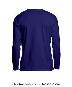 This Back View Long Sleeve Tshirt  Mockups In Royal Blue Color Is Made To Make Your Design To Look More Attractive