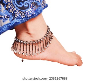 this is a beautiful classical feet picture with anklet in the isolated white background.