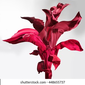 This Beautiful Flower Is Made From Pieces Of Flying In The Wind Satin Fabric