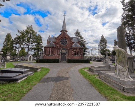 Similar – Image, Stock Photo final journey Cemetery