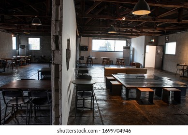 This Cafe Is Based On An Industrial Concept Created By Renewing An Old Shoe Factory. Taken On April 10, 2020 At The Anthracite Cafe In Hapjeong-dong, Mapo-gu, Seoul.