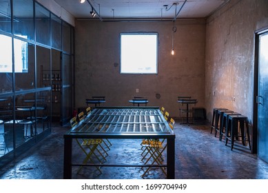 This Cafe Is Based On An Industrial Concept Created By Renewing An Old Shoe Factory. Taken On April 10, 2020 At The Anthracite Cafe In Hapjeong-dong, Mapo-gu, Seoul.