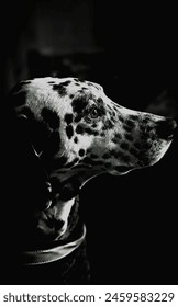 
In this captivating Shutterstock image, the enigmatic allure of a Dalmatian dog is elegantly captured, with only one side of its body revealed.