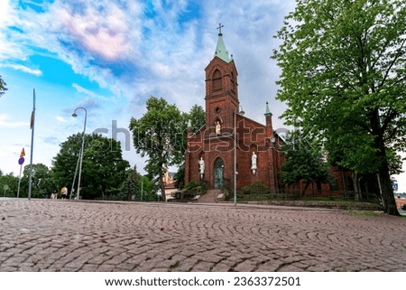 This church in Kaivopuisto is the seat of the Catholic Bishop of Helsinki. The church was completed in 1860 when Finland was a Grand Duchy of Imperial Russia