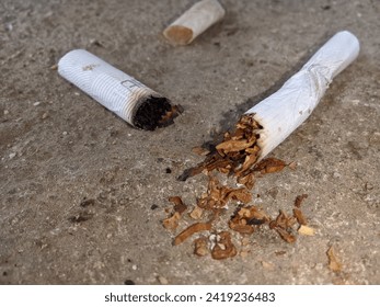 This is a cigarette that has been smoked by someone who has just been admitted to the hospital