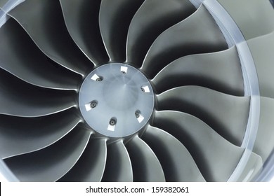 This Close Up Image Of A Business Aircraft Jet Engine Inlet Fan Makes A Great Business Travel Background