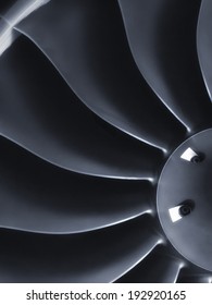 This Close Up Image Of A Business Aircraft Jet Engine Inlet Fan Makes A Great Business Travel Or Aerospace Background.