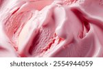 This close-up image showcases a creamy pink ice cream swirl, emphasizing its soft texture and smooth finish, perfect for delicious dessert inspiration and culinary creativity.