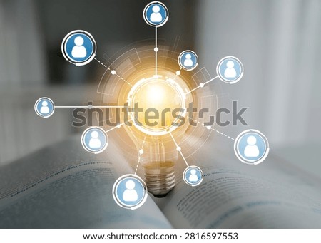 This conceptual image showcases the relationship between ideas and social connections, highlighting collaboration and creativity in a digital age. Crux