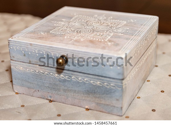 This Decorative Wooden White Box Contains Stock Photo Edit Now