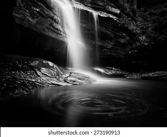 This dramatic black and white artistic waterfall is one of many waterfalls in the state of North Carolina which is known for beautiful scenery. - Powered by Shutterstock