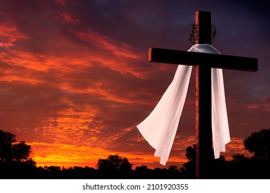 This Dramatic Sunrise Lighting And Easter Cross Makes A Great Easter Photo Illustration Of Jesus Dying On The Cross And Rising Again.