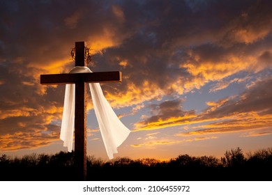 This Dramatic Sunrise Lighting And Easter Cross Makes A Great Easter Photo Illustration Of Jesus Dying On The Cross And Rising Again.