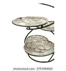 This elegant crystal serving rack is
designed with beautifully patterned
glass plates that reflect light with a
sparkling effect. The black metal
frame provides a modern and
stylish look, while its tiered
arrangement makes it perfect for
displaying cakes, pastries, cookies,
and other sweet treats. Ideal for
parties, weddings, high teas, and
special occasions, this decorative
rack adds a touch of luxury and
sophistication to any table setting.